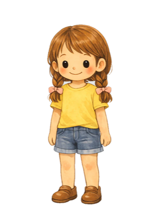 Hanna con su camiseta amarilla
